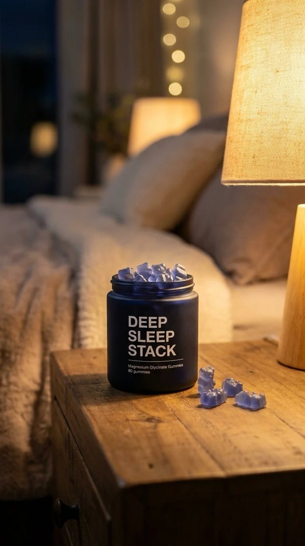 The jar on a nightstand at night